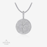 嘻哈项链吊坠 s925银莫桑石K白满镶男士吊坠