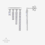 莫桑石气质女王不对称纯银流苏耳钉女小众独特设计时尚百搭耳坠