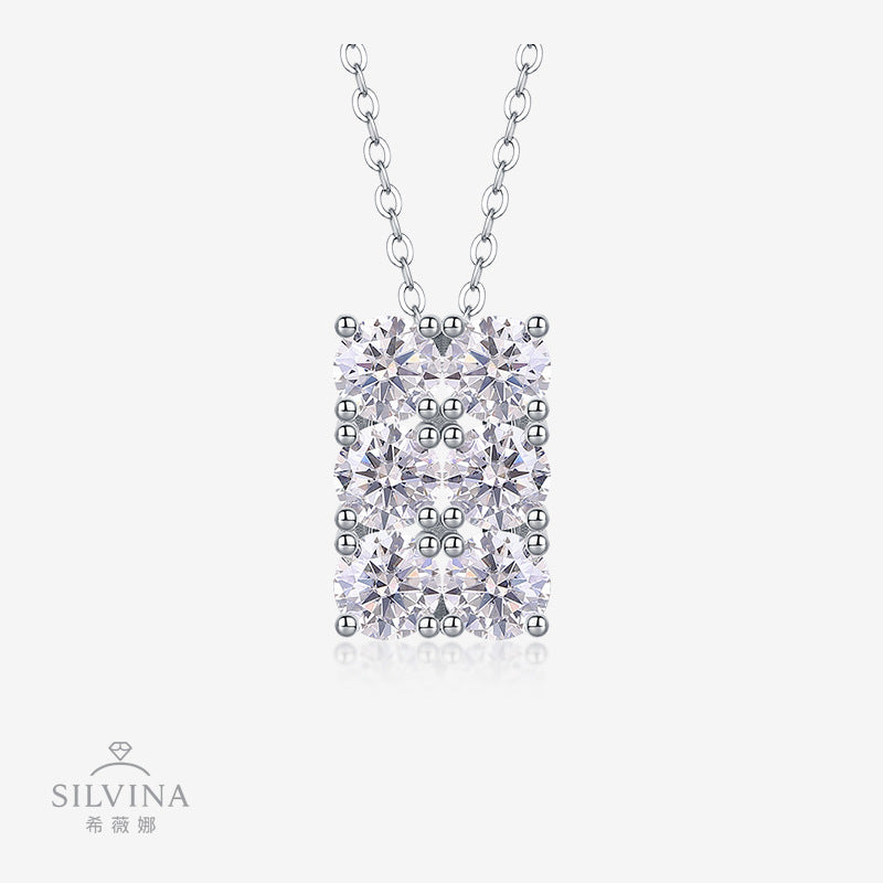 莫桑石精品礼物s925银吊坠项链女纯银首饰