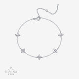 正品纯银镶莫桑首饰设计送女友方糖时尚手链女士