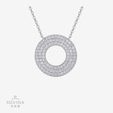 925纯银项链莫桑石轻奢时尚圆圈吊坠