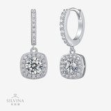 莫桑石耳钉女纯银简约时尚百搭S925耳饰耳钉