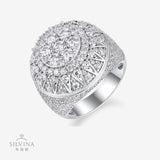 美式街头满镶莫桑石土豪夸张嘻哈风说唱rapper男士戒指