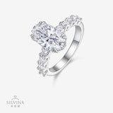 原创设计闭口女士时尚戒指S925纯银D色莫桑石纯手工镶嵌精工戒指