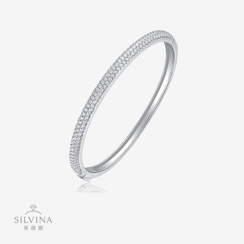 东南亚女气质手镯番s925银精品手镯莫桑石新款