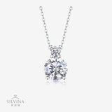 百搭莫桑石3克拉项链时尚s925银时尚轻奢纯银莫桑石吊坠