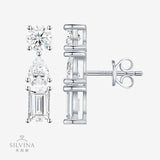 女纯银小众气质环环相扣耳坠浪漫心形水滴耳钉女