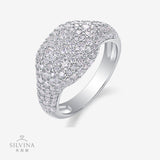 莫桑石18k戒指婚戒 S925纯银莫桑石指嘻哈潮流男戒