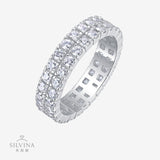 流苏新款S925纯银双排莫桑石戒子饰品时尚百搭男指