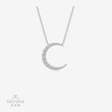 新款S925纯银月亮项链轻奢简约气质网红小众款锁骨链女