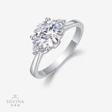 S925纯银镶嵌闪耀时尚百搭莫桑石闭口女戒指