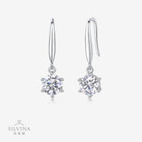 S925银莫桑石跳动的风耳坠耳饰耳环