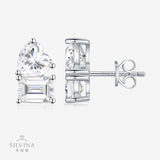 新款异形耳钉925银D色莫桑石耳钉时尚百搭简约耳环女