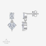 流行镶嵌莫桑石订制OEM纯银耳饰