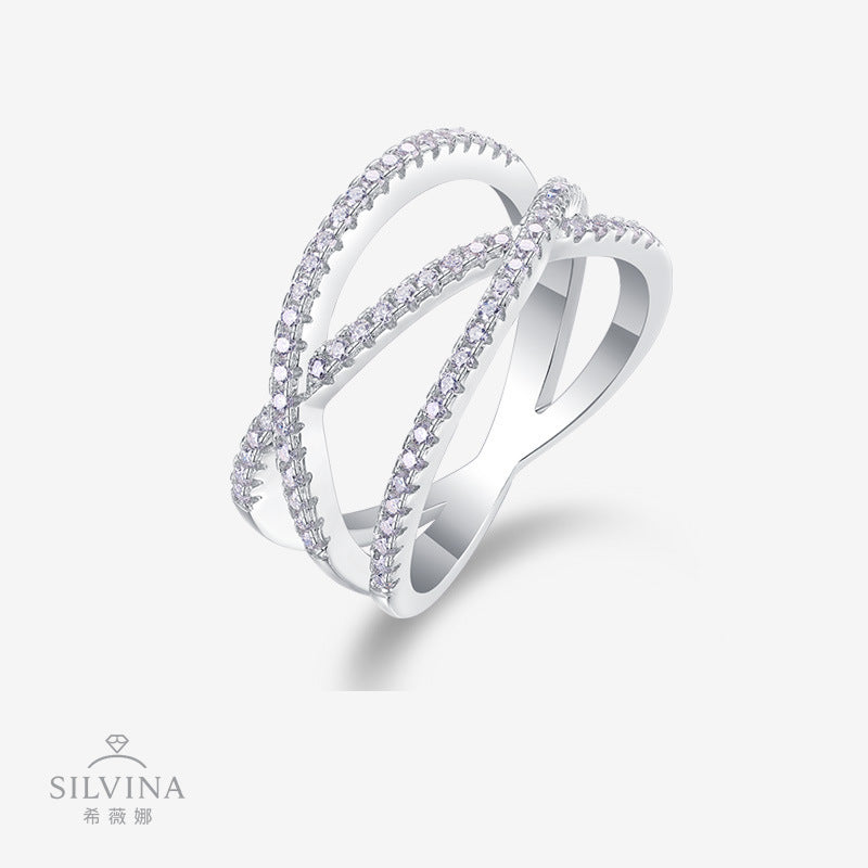 圆形莫桑石S925纯银闭口浑身全D色莫桑女戒