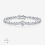 热销多尺寸时尚手链S925银轻奢款情人节礼物订婚定制网球手链