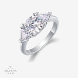 热销新款S925银莫桑石指婚礼戒指时尚轻奢女戒戒圈指环