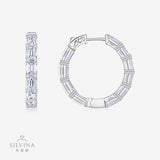 新款S925纯银O型耳钉超闪简约时尚轻奢圆圈耳环女