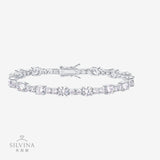 嘻哈风网球异形手链S925纯银莫桑石手链