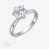 小红书纯银戒指50分1克拉莫桑石六爪T家戒子同款