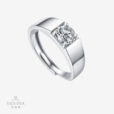 热销925纯银莫桑是石戒指戒男款直销礼品时尚