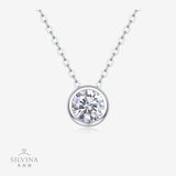 1克拉s925银莫桑石时尚简约吊坠项链泡泡项链