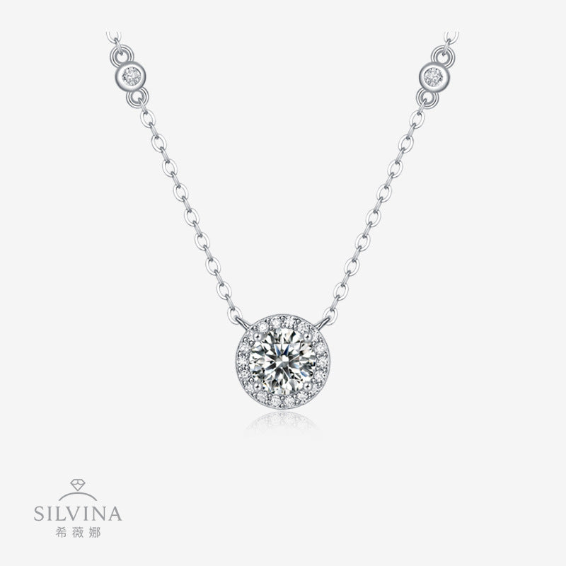 莫桑石吊坠【星点系列】星点项链女925银小众设计生日礼物圣诞礼