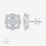 新S925纯银莫桑石耳钉小众轻奢耳饰品耳环女