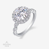 大克拉S925银莫桑钻电镀18K白金