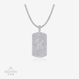 新款S925银满镶莫桑石方形吊坠时尚嘻哈夸张吊坠