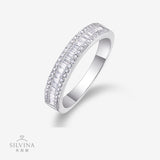 流行夸张梯方莫桑石闭口戒指男女通用百搭保色电镀指环