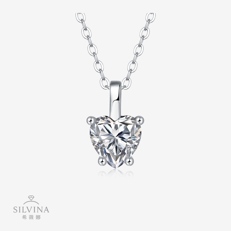 莫桑石925纯银项链百搭吊坠小众设计珠宝首饰520礼物饰品女